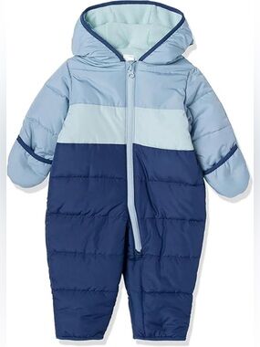 Carter's Blue Colorblock Puffer One-Piece Water Proof Snowsuit